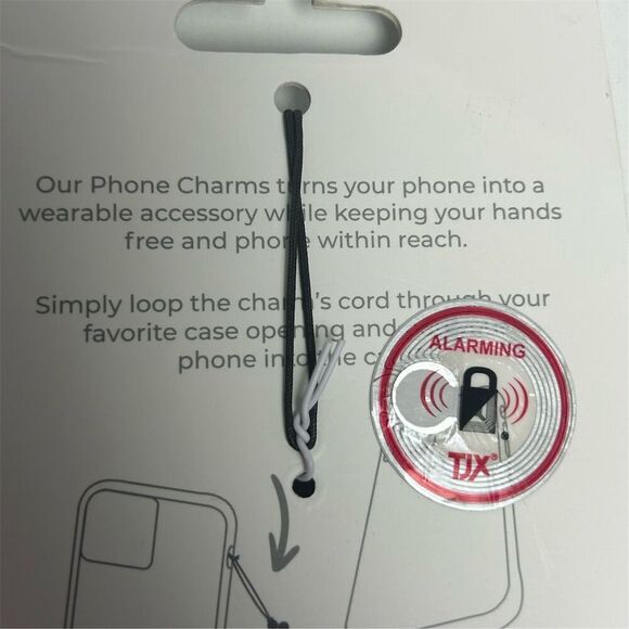 Case-Mate Black Beaded Phone Charm with Metal Accents Universal Fit - Picture 4 of 8